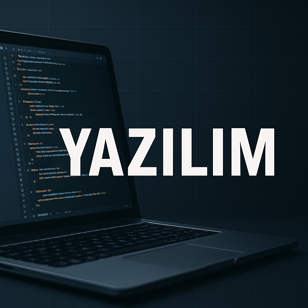 Yazılım kodları, algoritmalar ve geliştirme süreçlerini gösteren görsel